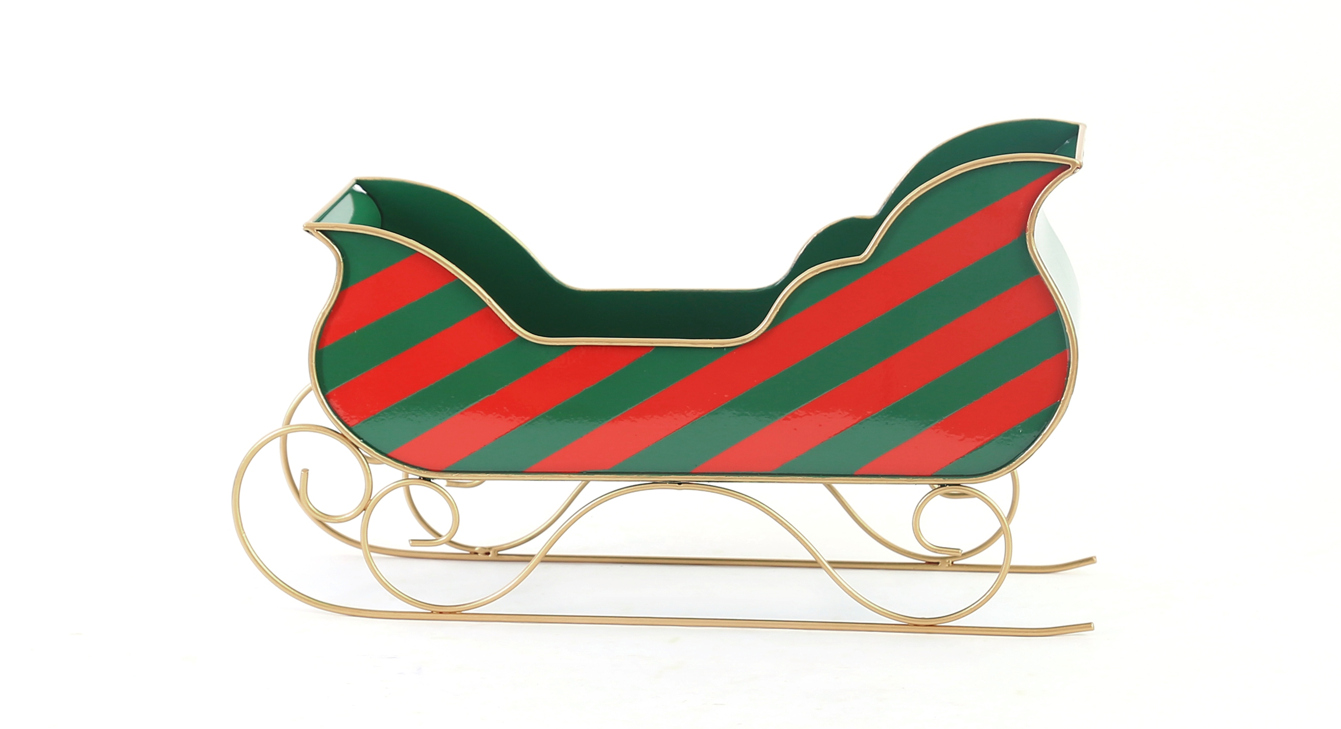 Koristereki SANTA LILA vihreä-punainen-kultainen metallinen 39x22x22 cm