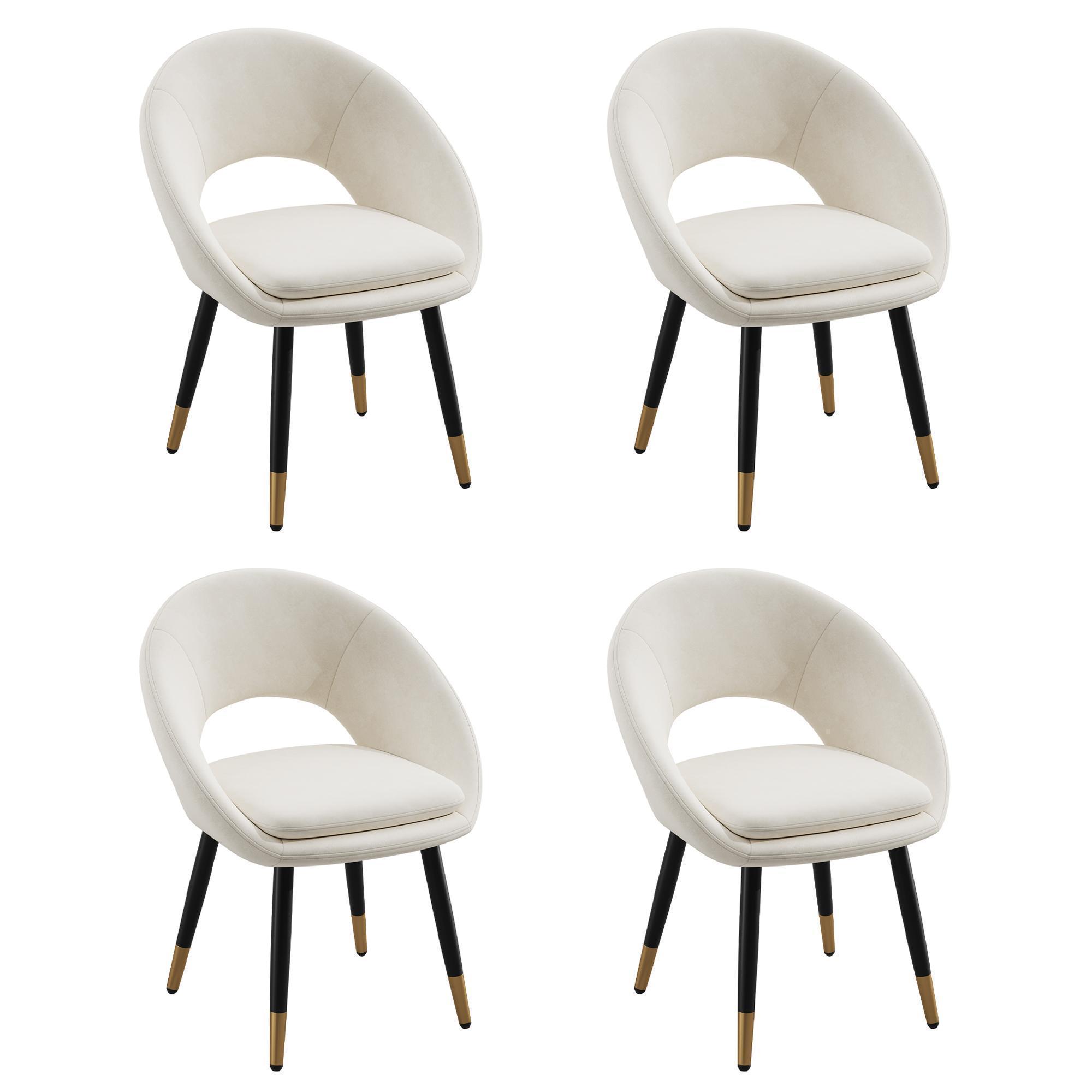 Ruokapöydän tuoli 4 kpl, samettia, beige