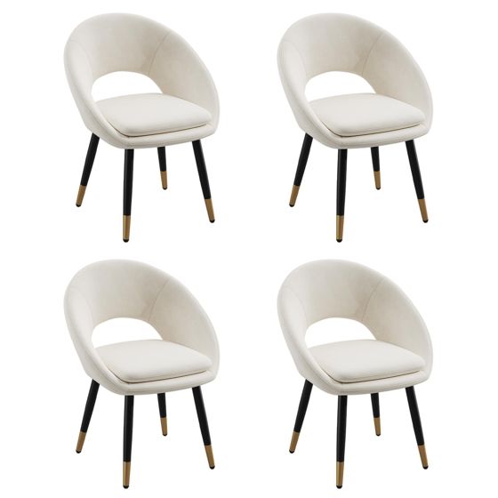 Ruokapöydän tuoli 4 kpl, samettia, beige