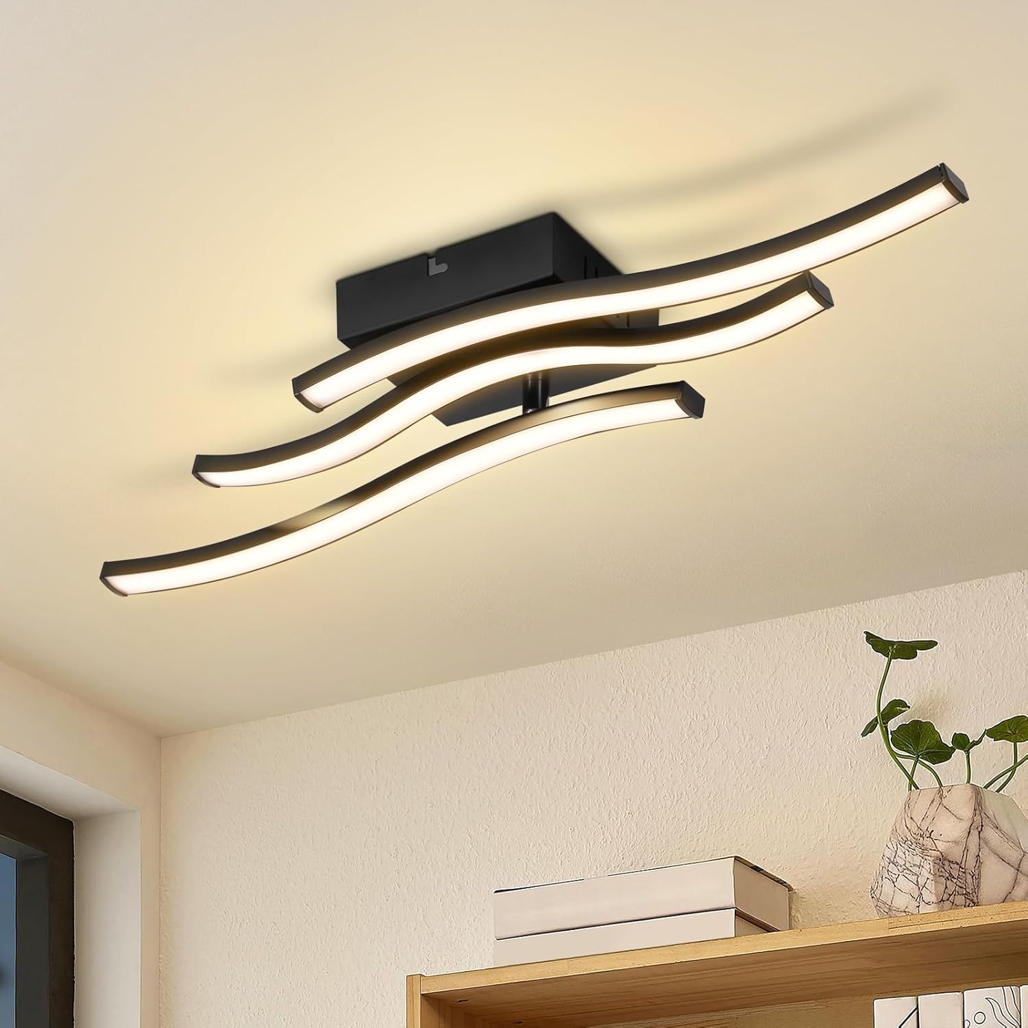 ZMH Musta 18 W LED-kattovalaisin keittiöön ja eteiseen