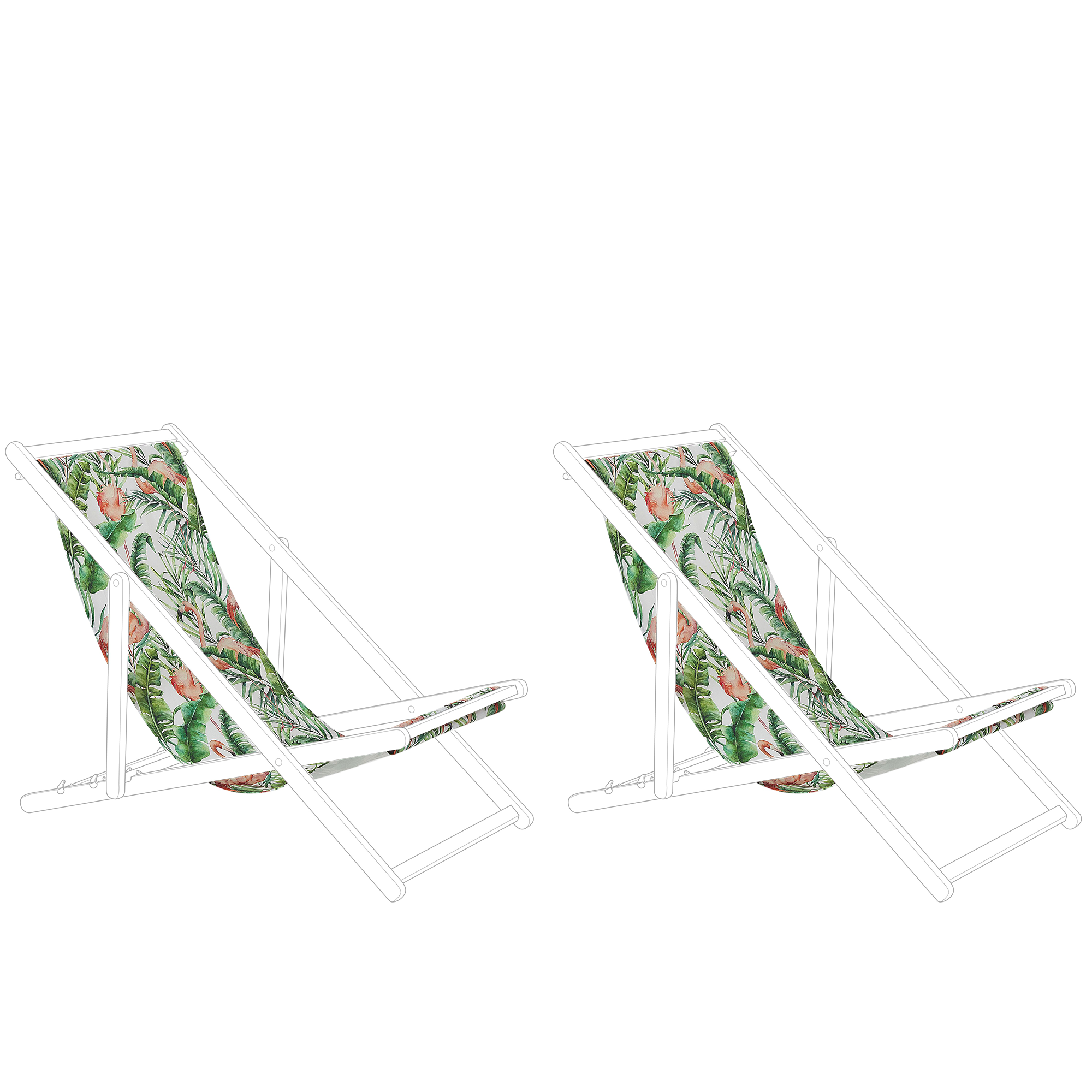 Aurinkotuolin vaihtokangassetti 2 kpl ANZIO/AVELLINO 113 x 44 cm Monivärinen