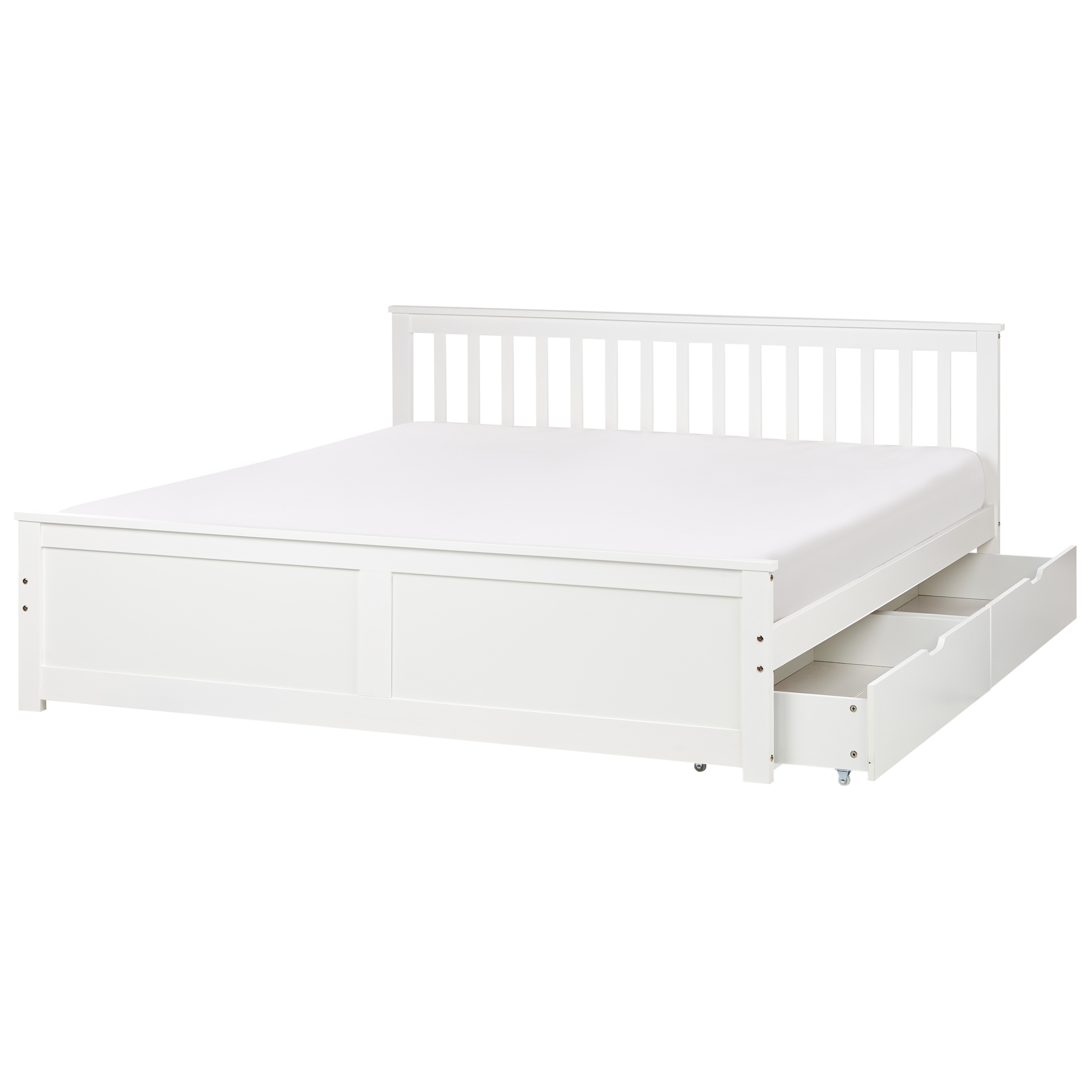 Sänky säilytyslaatikoilla mänty OLENDON 180 x 200 cm Valkoinen