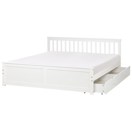 Sänky säilytyslaatikoilla mänty OLENDON 180 x 200 cm Valkoinen