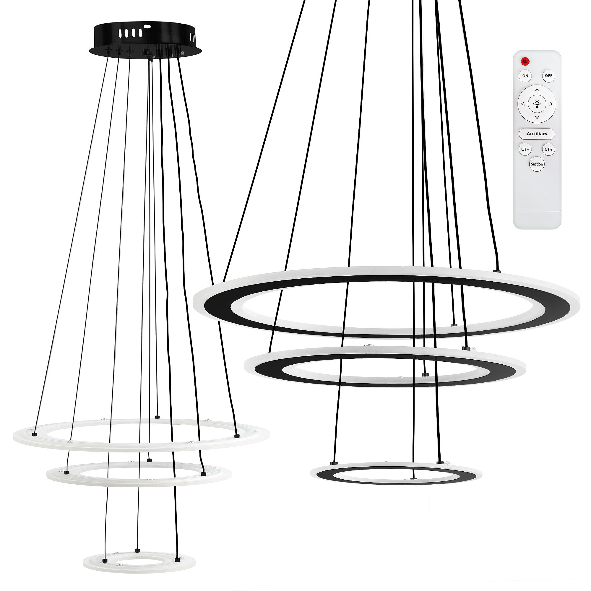 TOOLIGHT riippuva kattovalaisin LED G040-3CP musta, 46x46x46cm