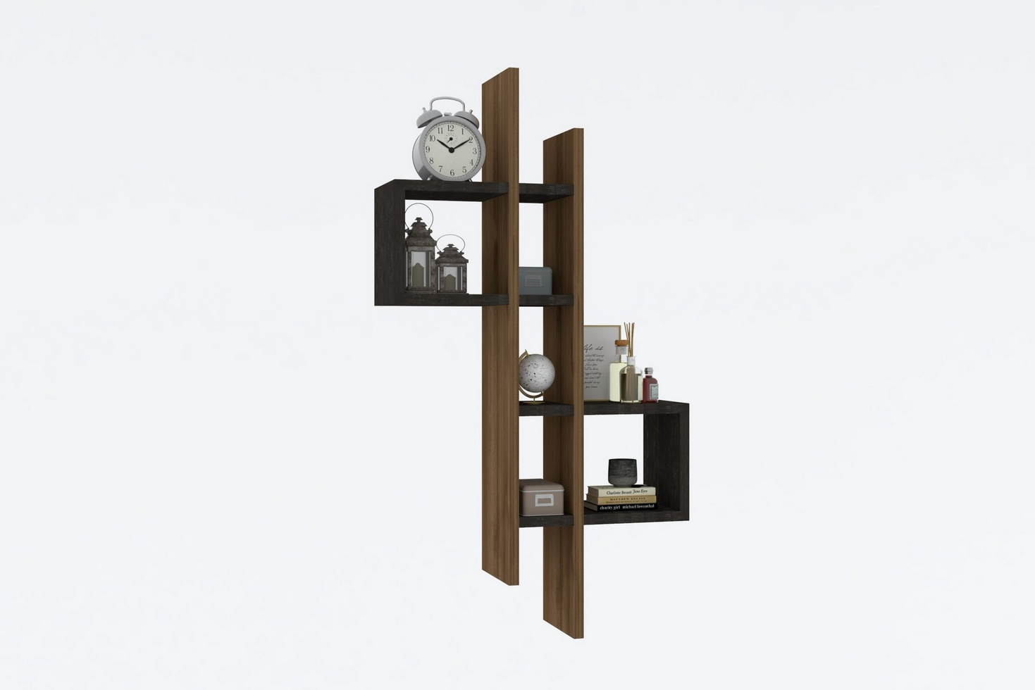 Norda Design Moderni seinähylly, 53,8 x 108 x 19,6 cm | 100 % melamiinipinnoitettu, 18 mm paksu | Tyylikäs säilytysratkaisu