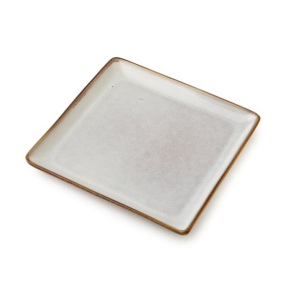Jälkiruokalautanen keramiikka BASIC NATURE 18x18 cm luonnonväri 1 kpl