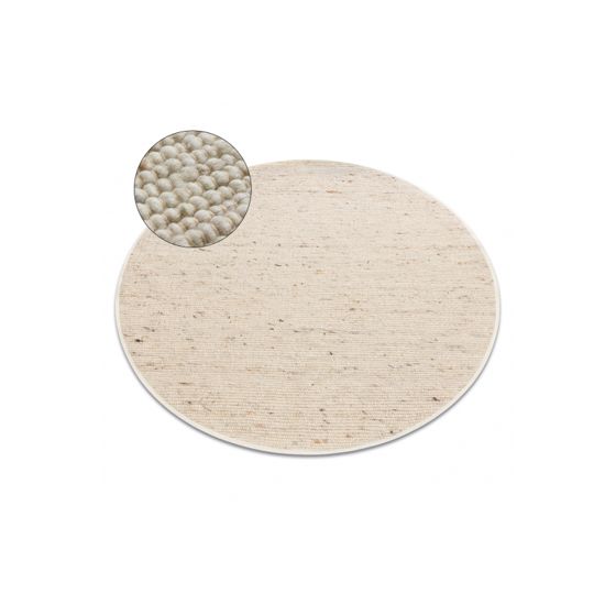 NEPAL 2100 ympyrä beige matto - villainen, kaksipuolinen, luonnollinen pyöreä 100 cm