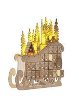 Joulukoriste LED-valo IMPALA Joulukalenteri 40 cm Vaaleanruskea