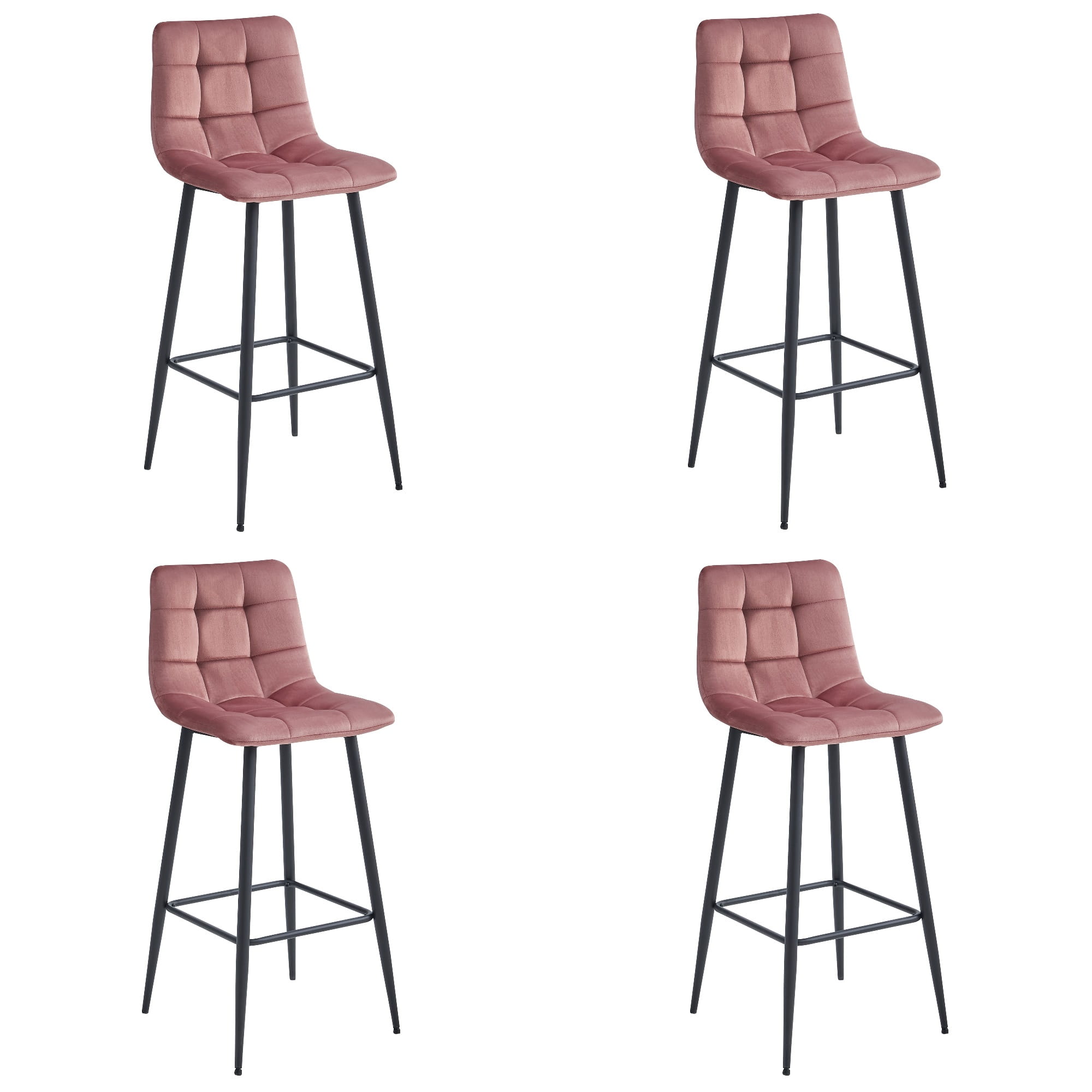 ARCETO baarijakkara tummanpinkki sametti, mustat jalat 4 kpl