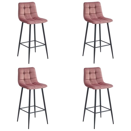 ARCETO baarijakkara tummanpinkki sametti, mustat jalat 4 kpl