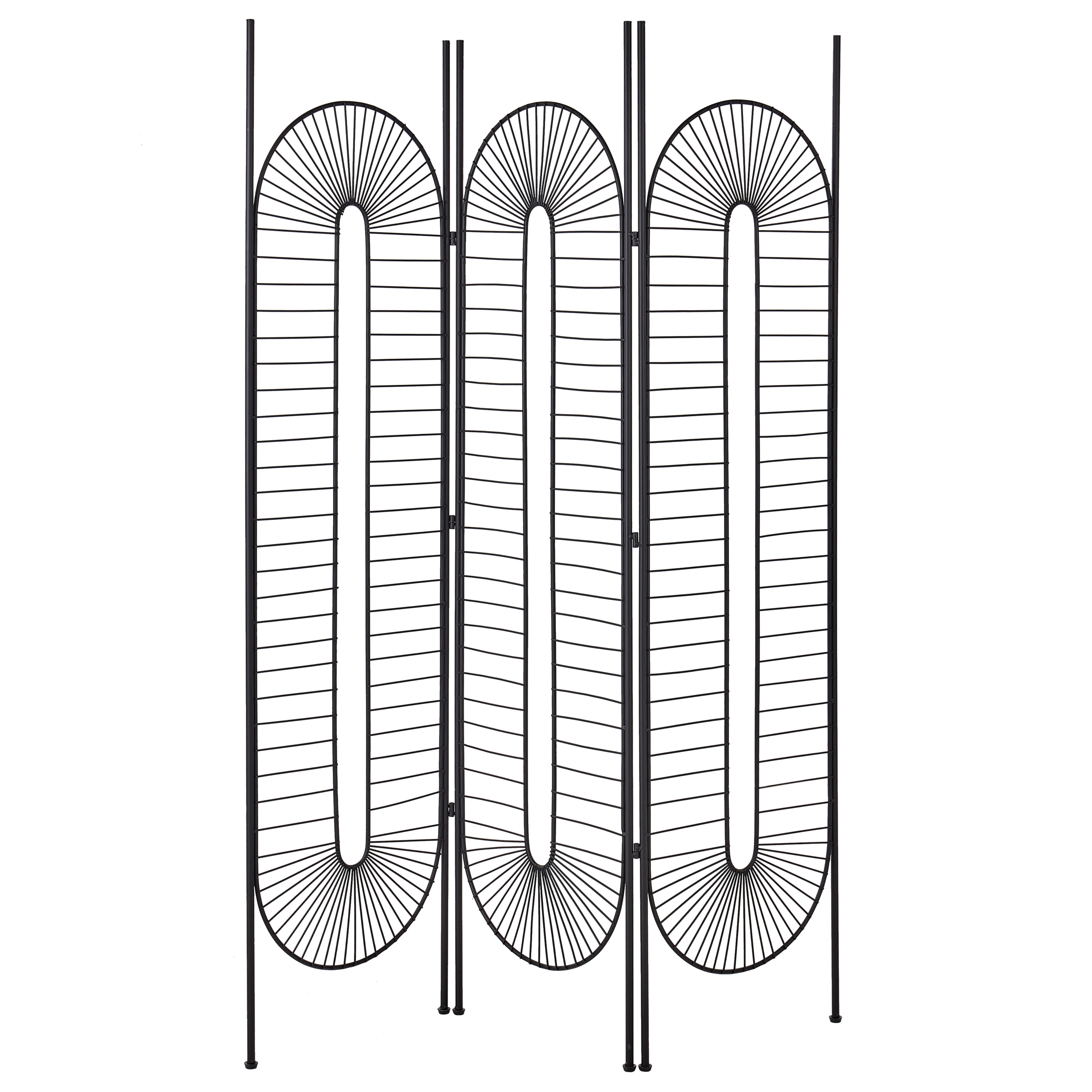 Tilanjakaja 3 paneelia NOALE 135 cm 170 cm Musta