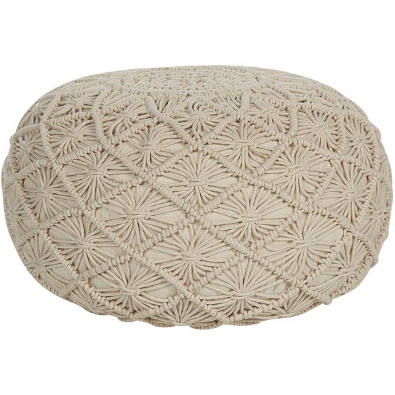 Rahi Makramee BERKANE puuvilla Beige 50 cm 50 cm 30 cm