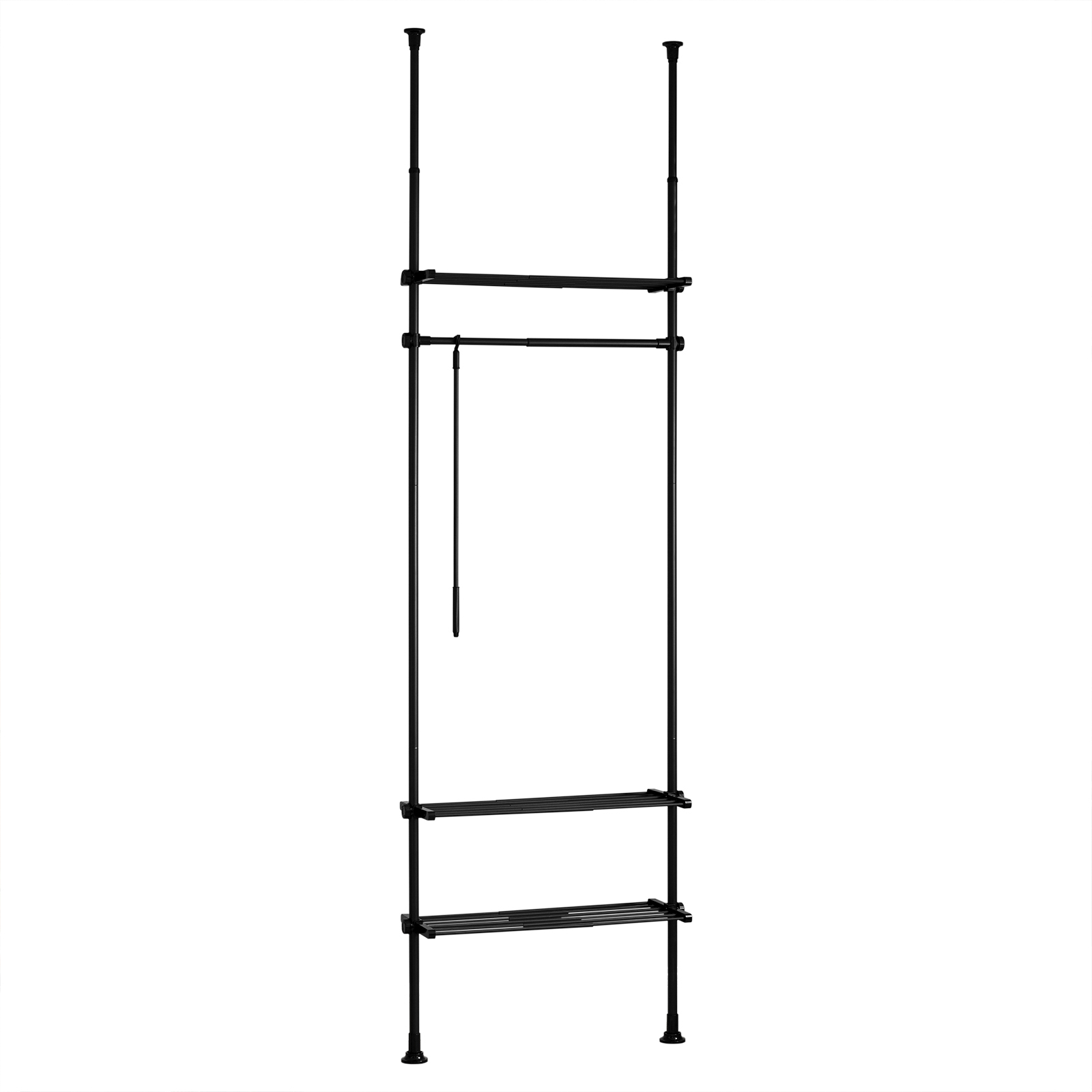 SoBuy Vaatekaappi KLS07-SCH muoviton metallirakenne musta