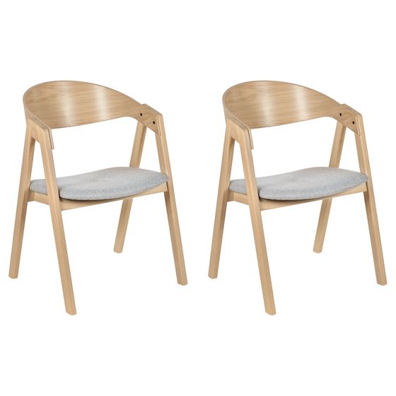 Ruokatuolisetti 2 kpl YUBA puu Vaaleanharmaa