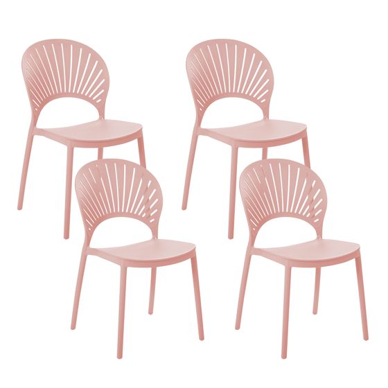 Puutarhatuolisetti 4 kpl OSTIA Pastellipinkki