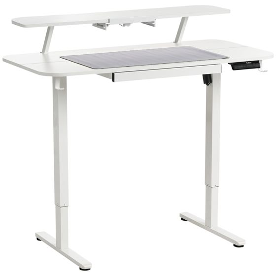 Työpöytä sähkösäädettävä WILBANKS 120 cm 60 cm USB-portilla Valkoinen