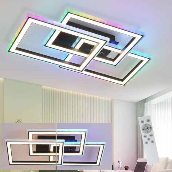 ZMH RGB LED-kattovalaisin makuuhuoneeseen kaukosäätimellä ja himmennettävällä kirkkaudella