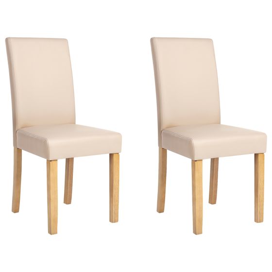 Ruokatuolisetti 2 kpl BROADWAY Keinonahka Beige