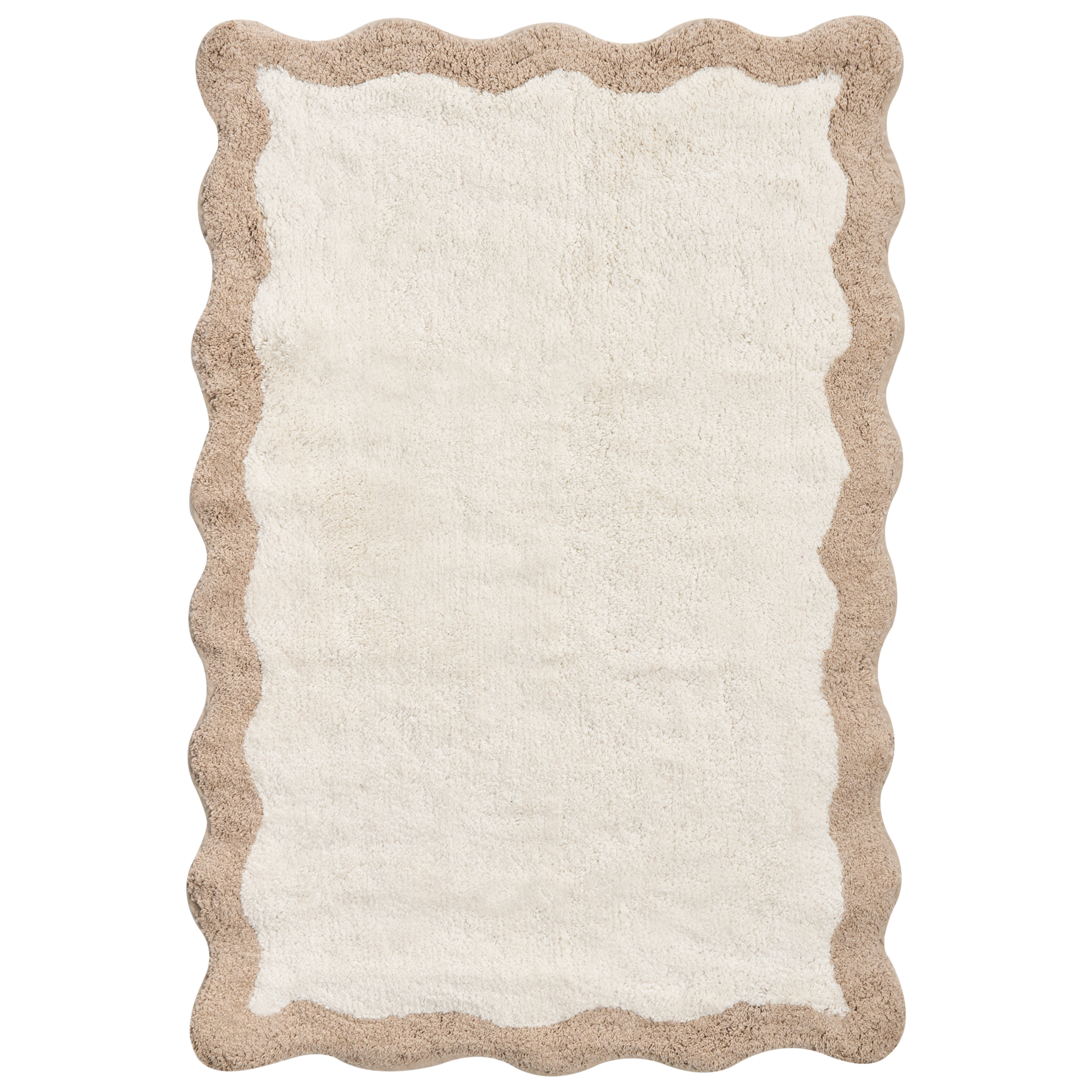 Kylpyhuonematto NANGAL Ruskea/beige 60 x 90 cm Puuvilla