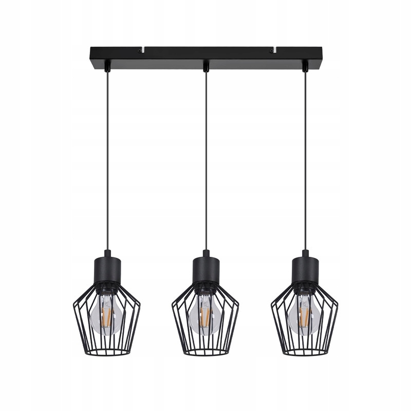 NETTLIFE 3-liekkinen riippuvalaisin, teollisuustyylinen, metalli, musta, LED, E27