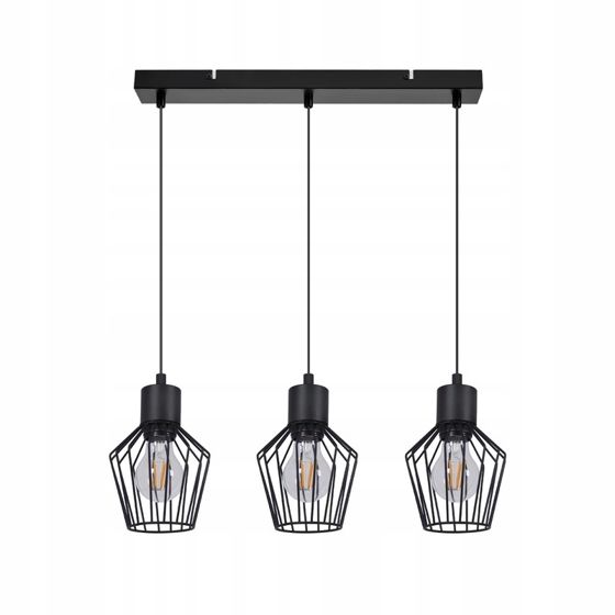 NETTLIFE 3-liekkinen riippuvalaisin, teollisuustyylinen, metalli, musta, LED, E27