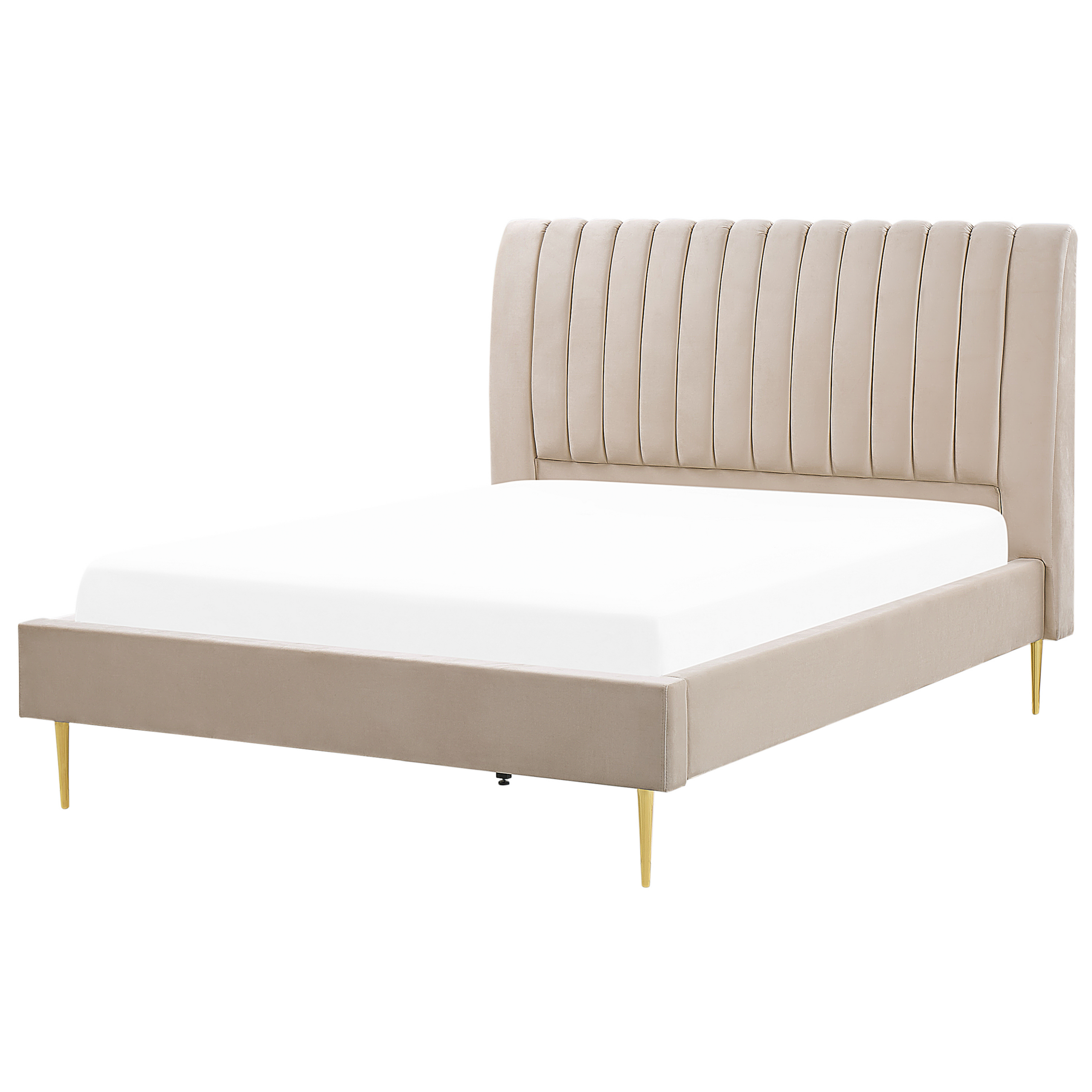 Sänky Sametti MARVILLE 140 x 200 cm Beige