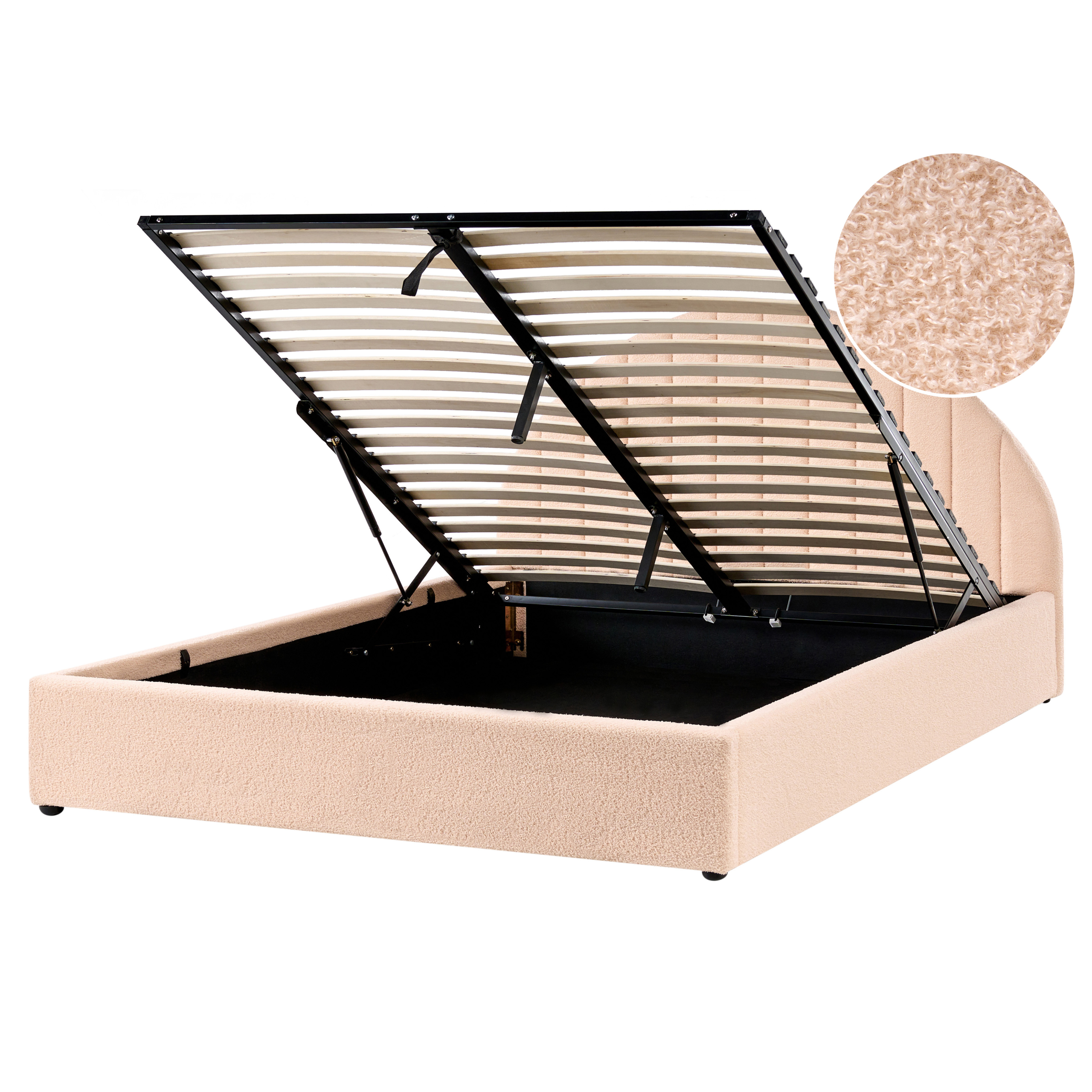 Sänky säilytystilalla buklee CHADENET 160 x 200 cm Persikka