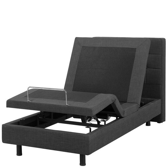 Säädettävä sänky kangas DUKE 90 x 200 cm Tummanharmaa