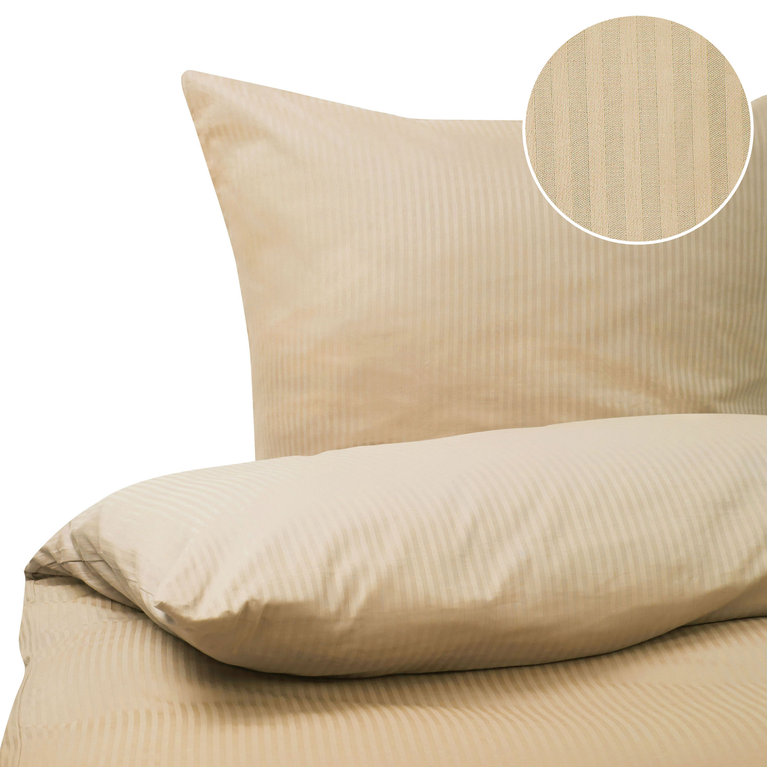 Pussilakanasetti AVONDALE 155 x 220 cm Puuvillasatiini Beige