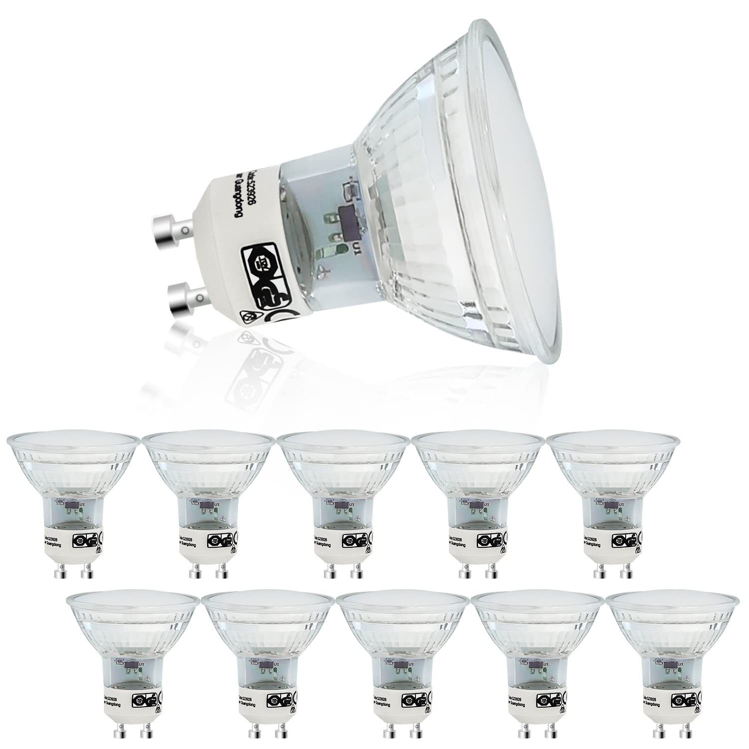 NETTLIFE 10 kpl GU10 LED-lamppupaketti Lämpövalkoinen 4W - PAR16 Upotussuuntaaja Säteen Kulma 120° Valaistus 3000K Keittiövalaisin Kattoon