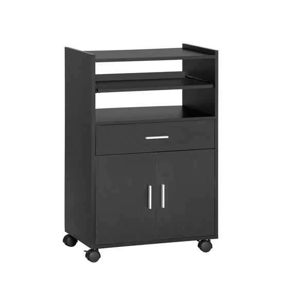 SoBuy Keittiövaunu pyörillä laatikolla ja hyllyillä FSB09-SCH