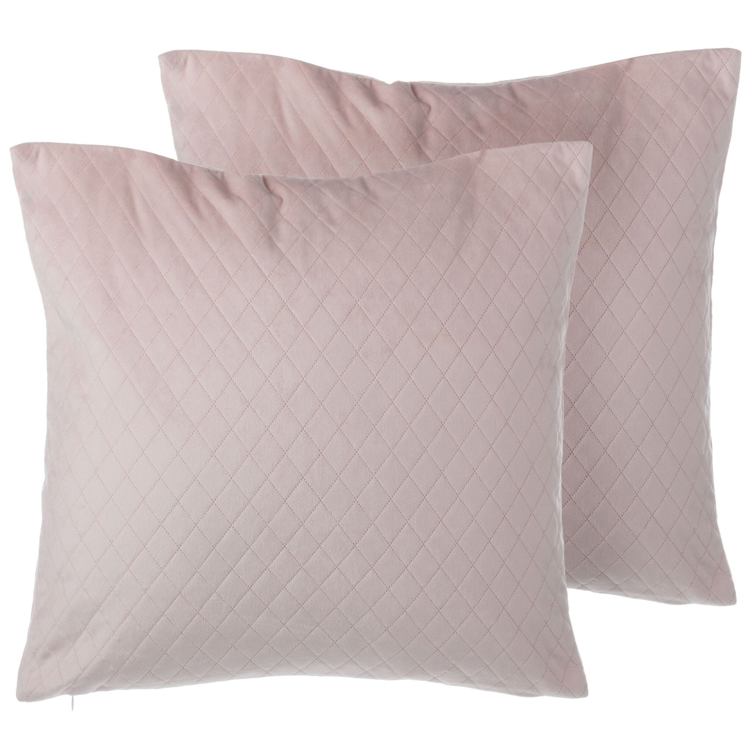 Koristetyynysetti 2 kpl PASQUE 45 x 45 cm Sametti Vaaleanpunainen Hillitty