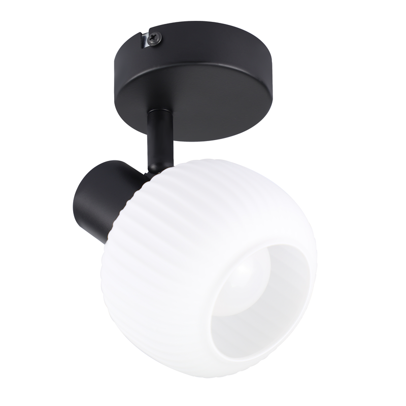 NETTLIFE musta kattokohdevalaisin E14 vintage - lasivarjostin sisätiloihin, moderni kohdevalaisin makuuhuoneeseen, olohuoneeseen