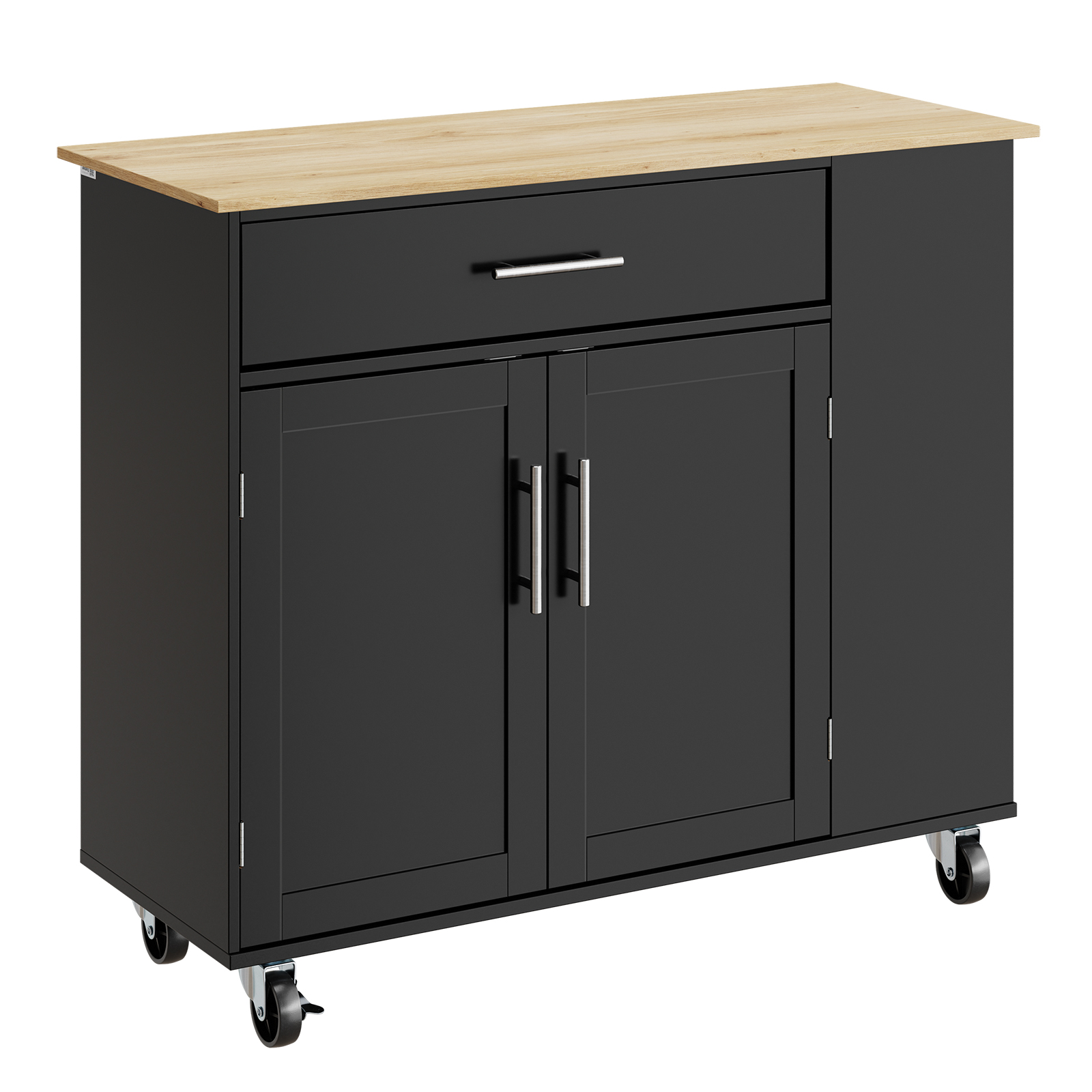 Keittiövaunu pyörillä musta 99.0x40.0x84.3 cm FKW133-SCH