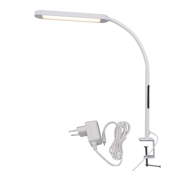 NETTLIFE himmennettävä LED-pöytävalaisin valkoisella pistokkeella, 5 kirkkaustasoa, 11 W, joustava, yövalon ajastintoiminnolla