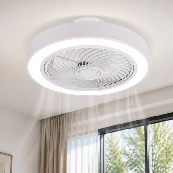 NETTLIFE - kattotuuletin, LED - valaistuksella ja Kaukosäätimellä- moderni Kattovalaisin, hiljainen, himmennettävä, 5- lapainen Valo
