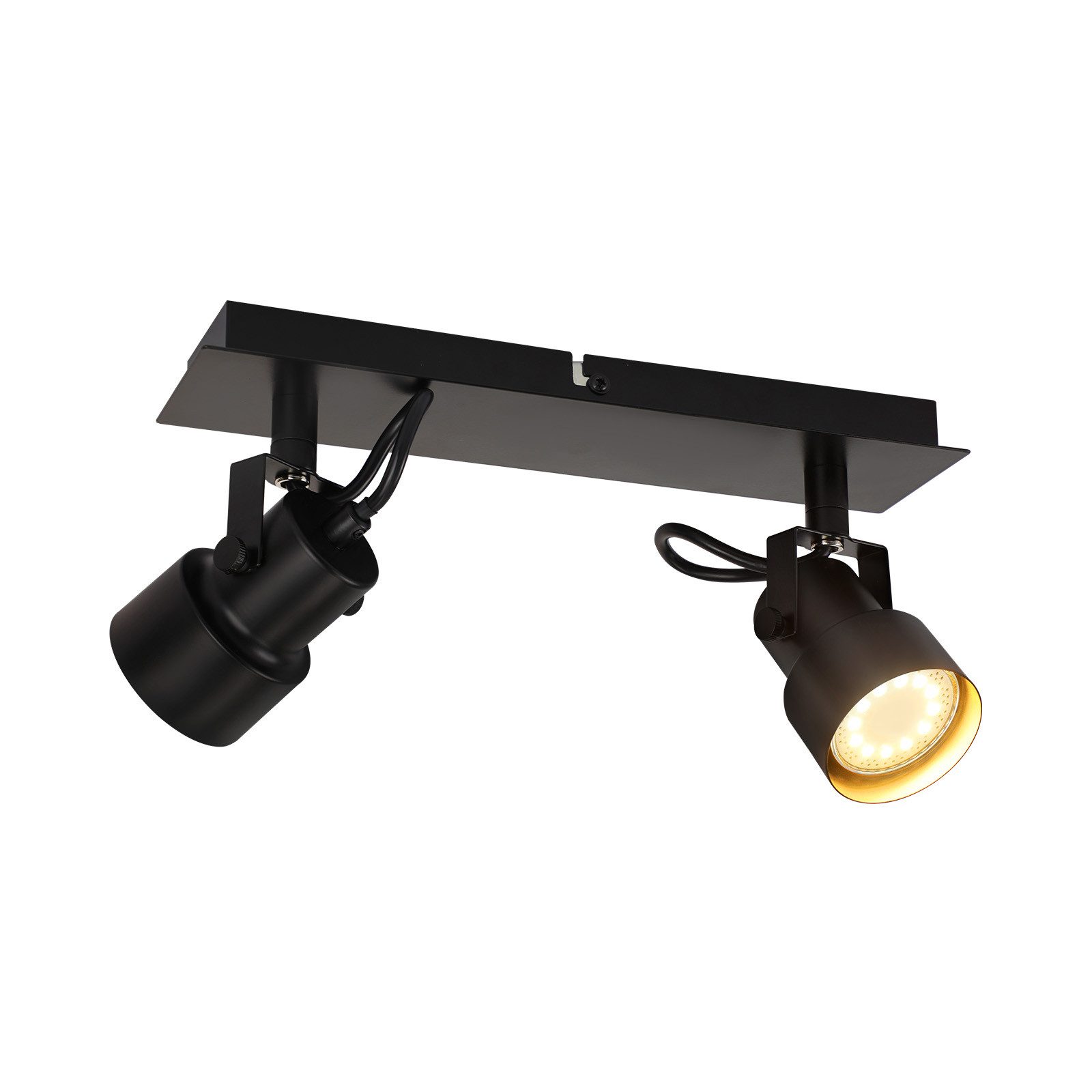 NETTLIFE musta kattospotti vintage - kattovalaisin GU10 keittiön valaisin säädettävällä kahdella liekillä vintage 350°