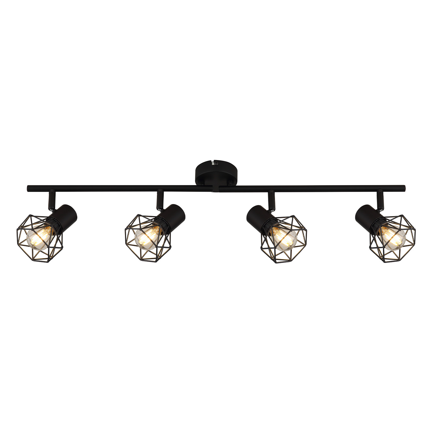 NETTLIFE Kattospotti 4 lamppua olohuoneeseen E14 teollinen musta säädettävä 350° ilman lamppua