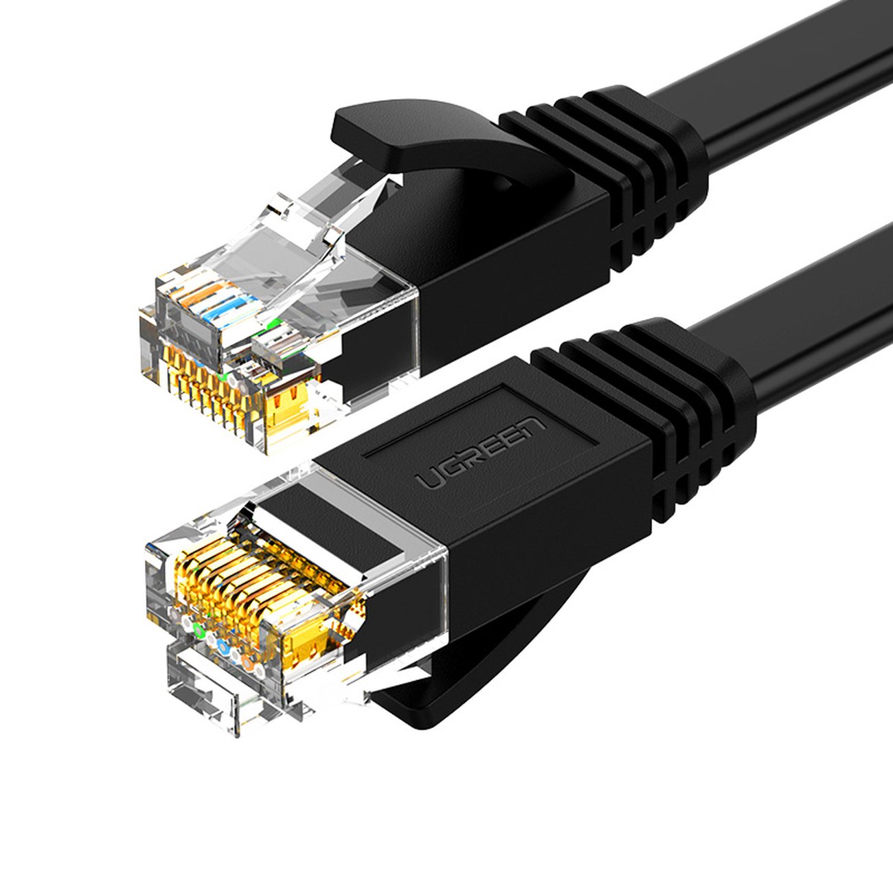 Litteä LAN-kytkentäkaapeli RJ45 Ethernet Cat. 6 3m musta