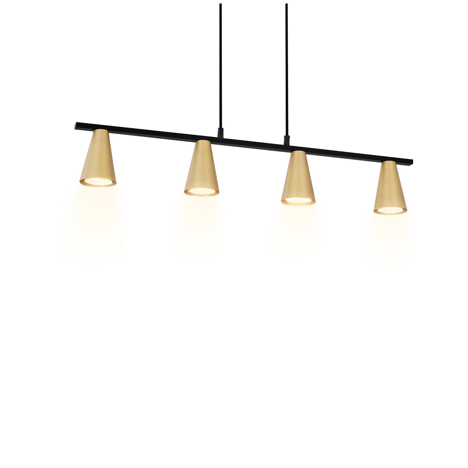 NETTLIFE - riippuvalaisin ruokapöydän riippuvalaisin, kulta: moderni GU10- riippuvalaisin, 4 liekkiä, metalli, teollisen musta
