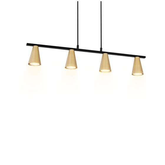 NETTLIFE - riippuvalaisin ruokapöydän riippuvalaisin, kulta: moderni GU10- riippuvalaisin, 4 liekkiä, metalli, teollisen musta