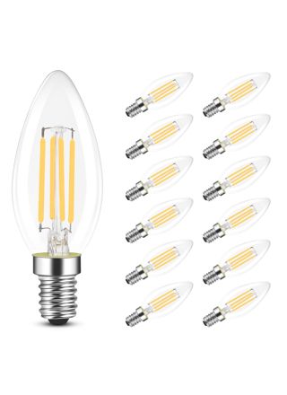 NETTLIFE E14 LED - lamppu, energiansäästölamppu, 12 kpl, 4 W 2700 K, lämmin valkoinen lamppu