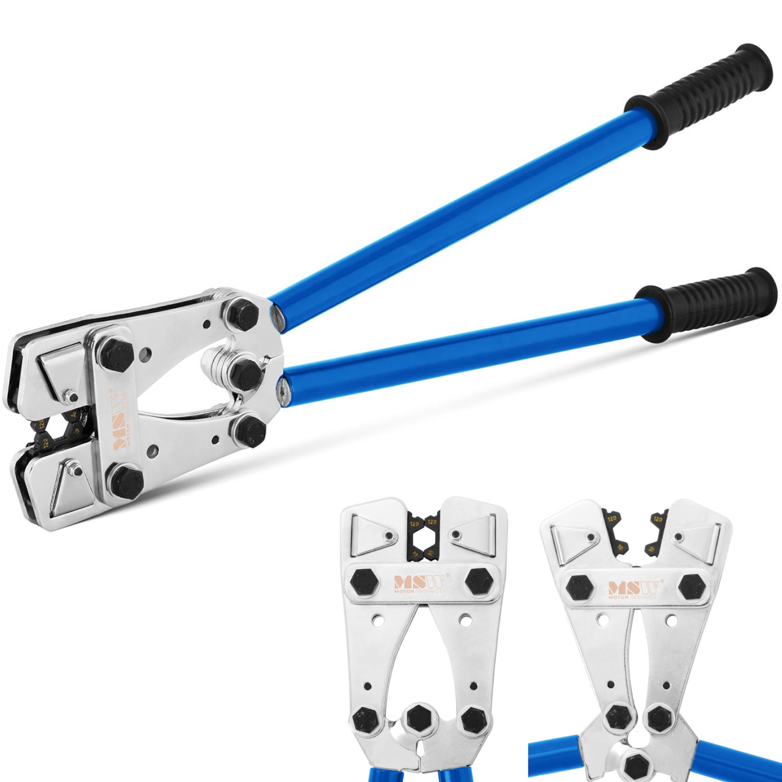 Puristustyökalu kaapeleille ja liitinholkeille 6-120 mm2