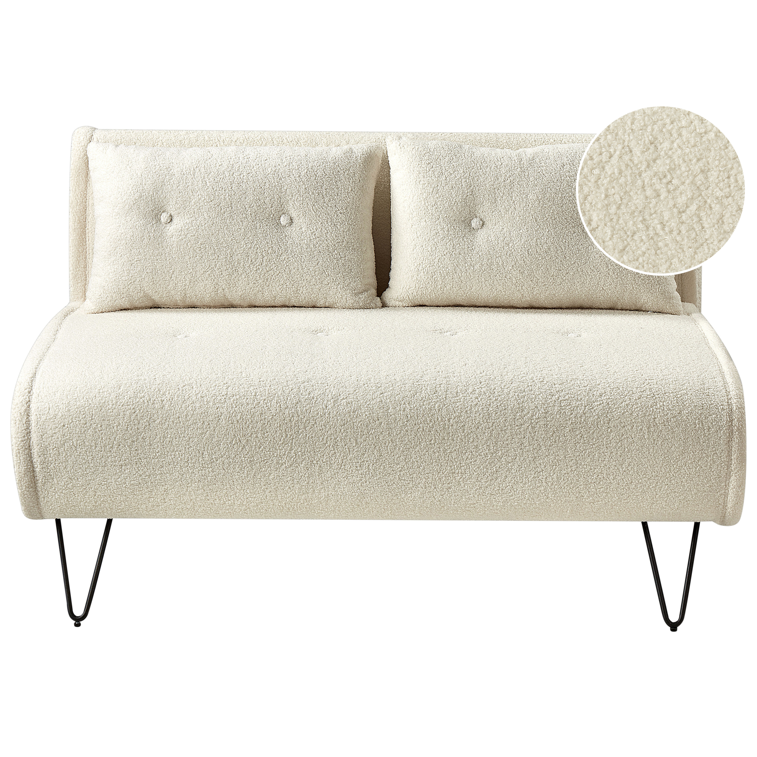 Vuodesohva 2-istuttava VESTFOLD buklee Luonnonvalkoinen