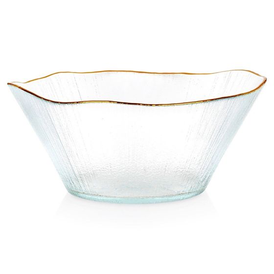 Kultainen lasinen salaattikulho 21 cm, 1,2 l