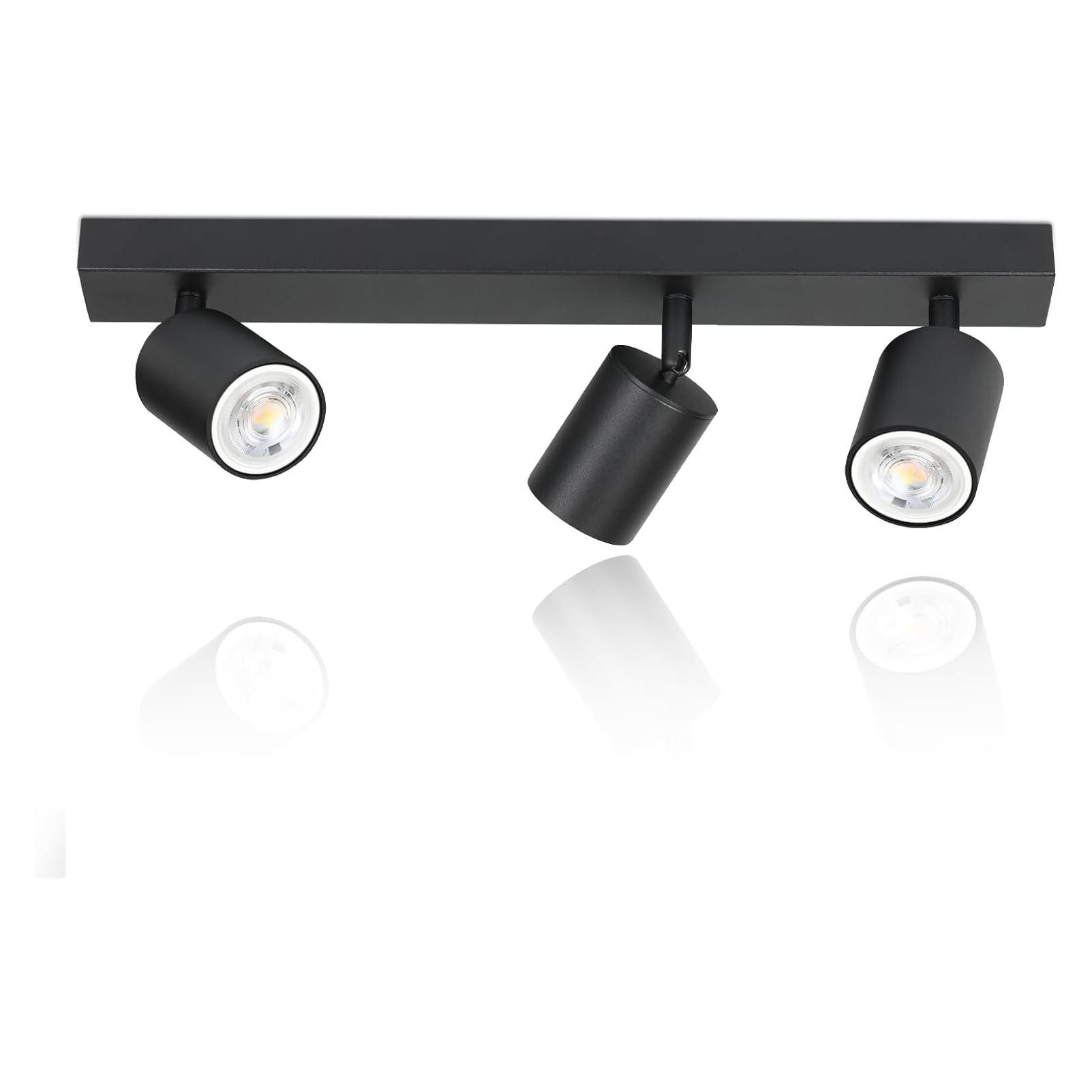 NETTLIFE liekkiä musta kattokohdevalo vintage GU10 metallinen kattovalaisin 350° säädettävä