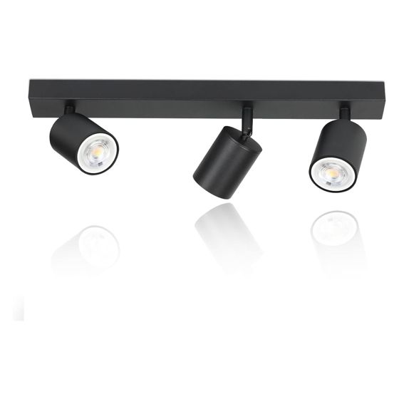 NETTLIFE liekkiä musta kattokohdevalo vintage GU10 metallinen kattovalaisin 350° säädettävä