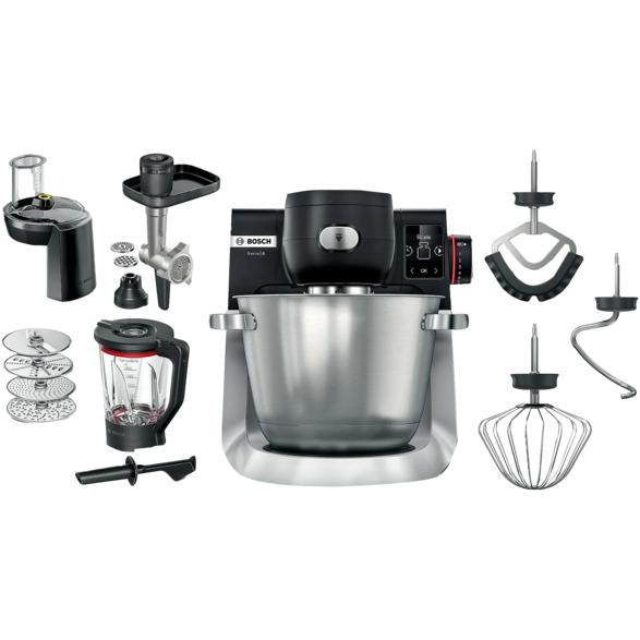 Bosch MUMS6ZS34 -sarjan 6 keittiökone, musta, harjattu teräs
