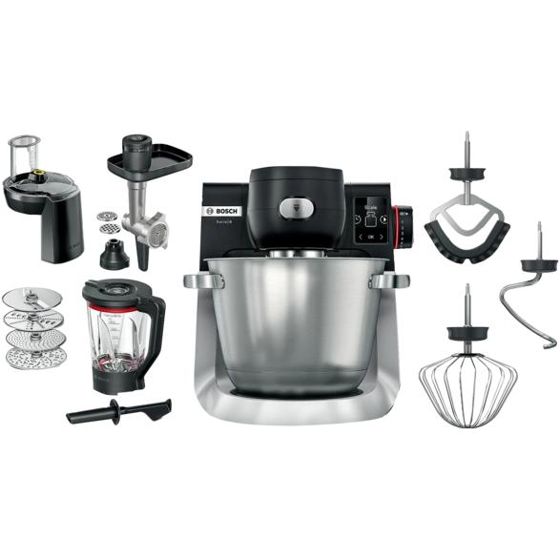 Bosch MUMS6ZS34 -sarjan 6 keittiökone, musta, harjattu teräs