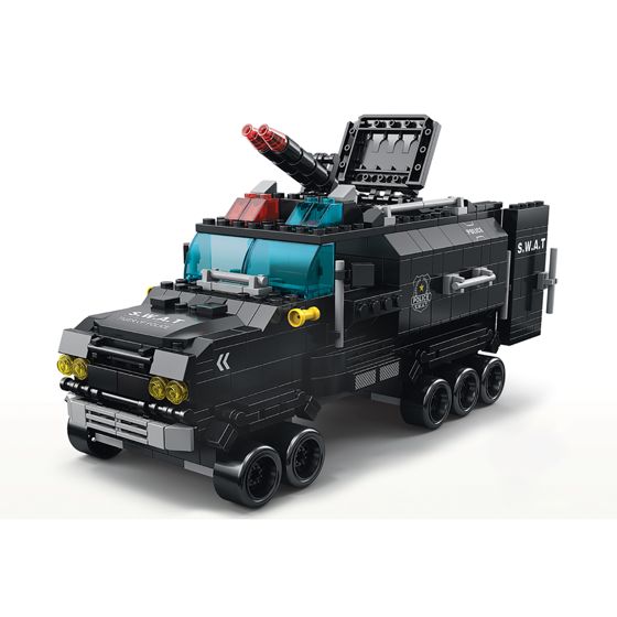 Rakennus Sarja 6 in 1 Poliisi 1000 Palikka SWAT Kuorma-auto